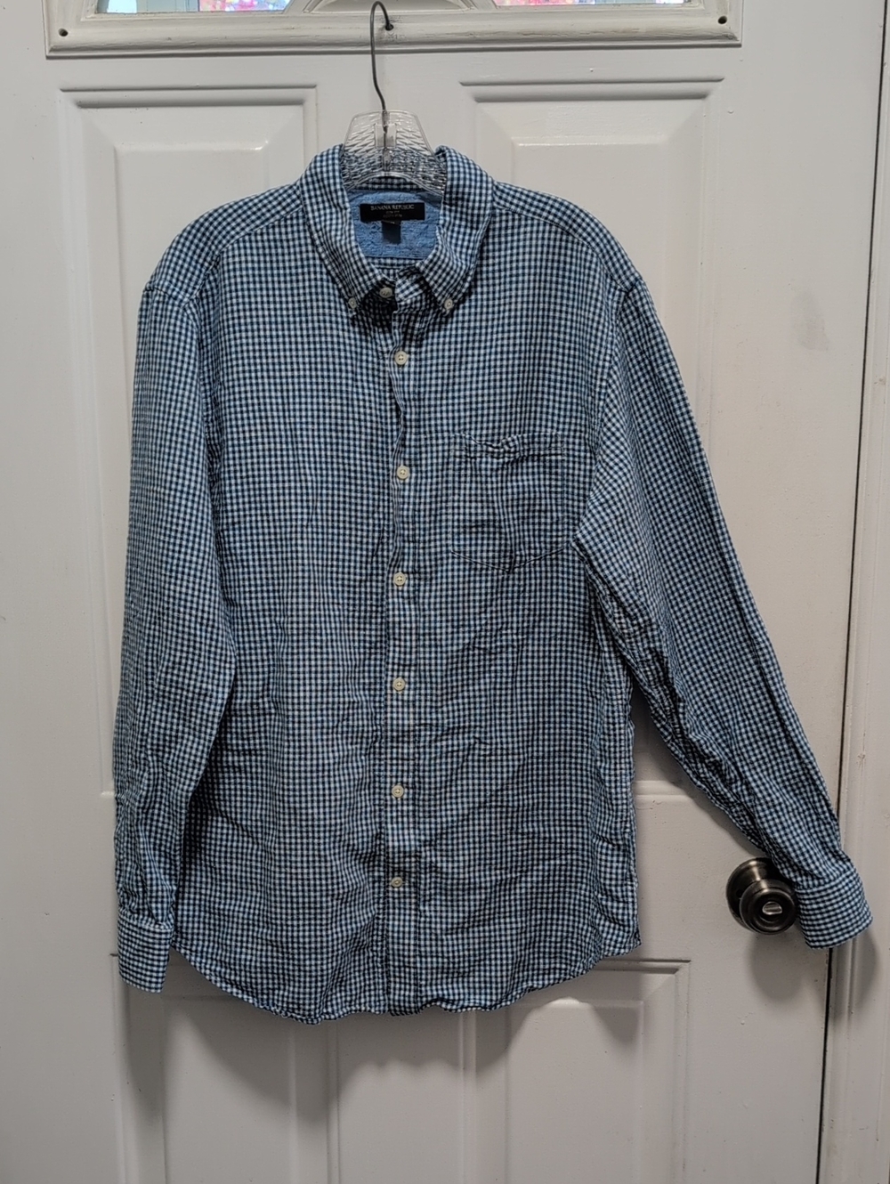 Banana Republic Blue Gingham Button-Down Shirt - Men's